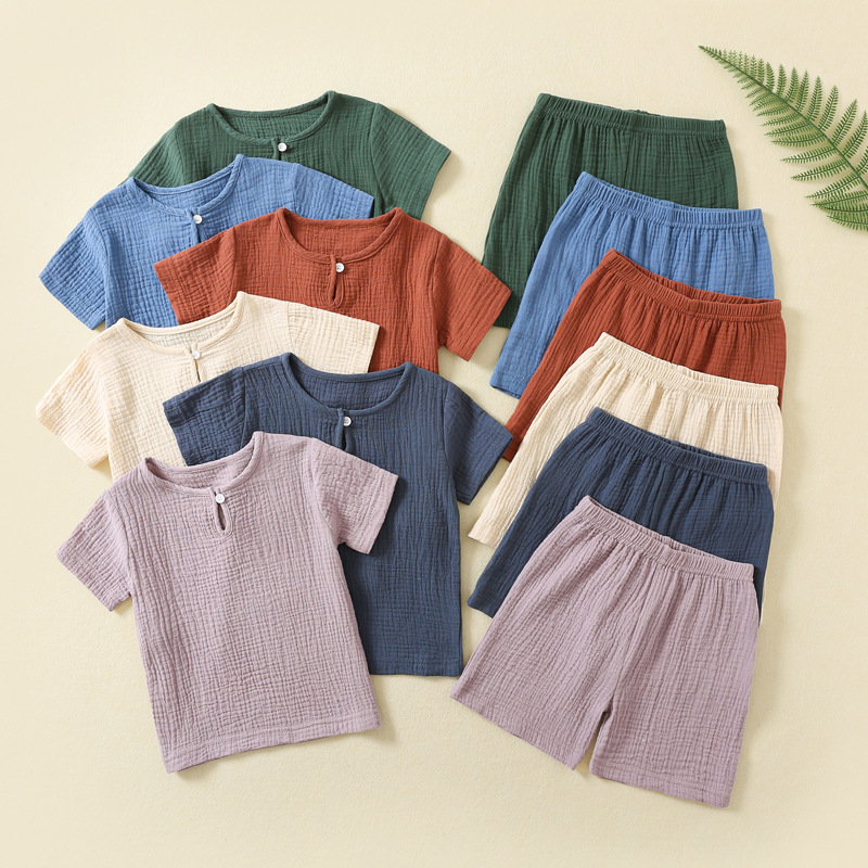 Baby Clothing Factory Shop - 100% Cotton Gauze Baby Summer 2pcs